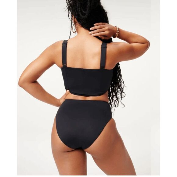 Good American Women’s Adjustable Straps Contour Bikini Top Black - Picture 6 of 10
